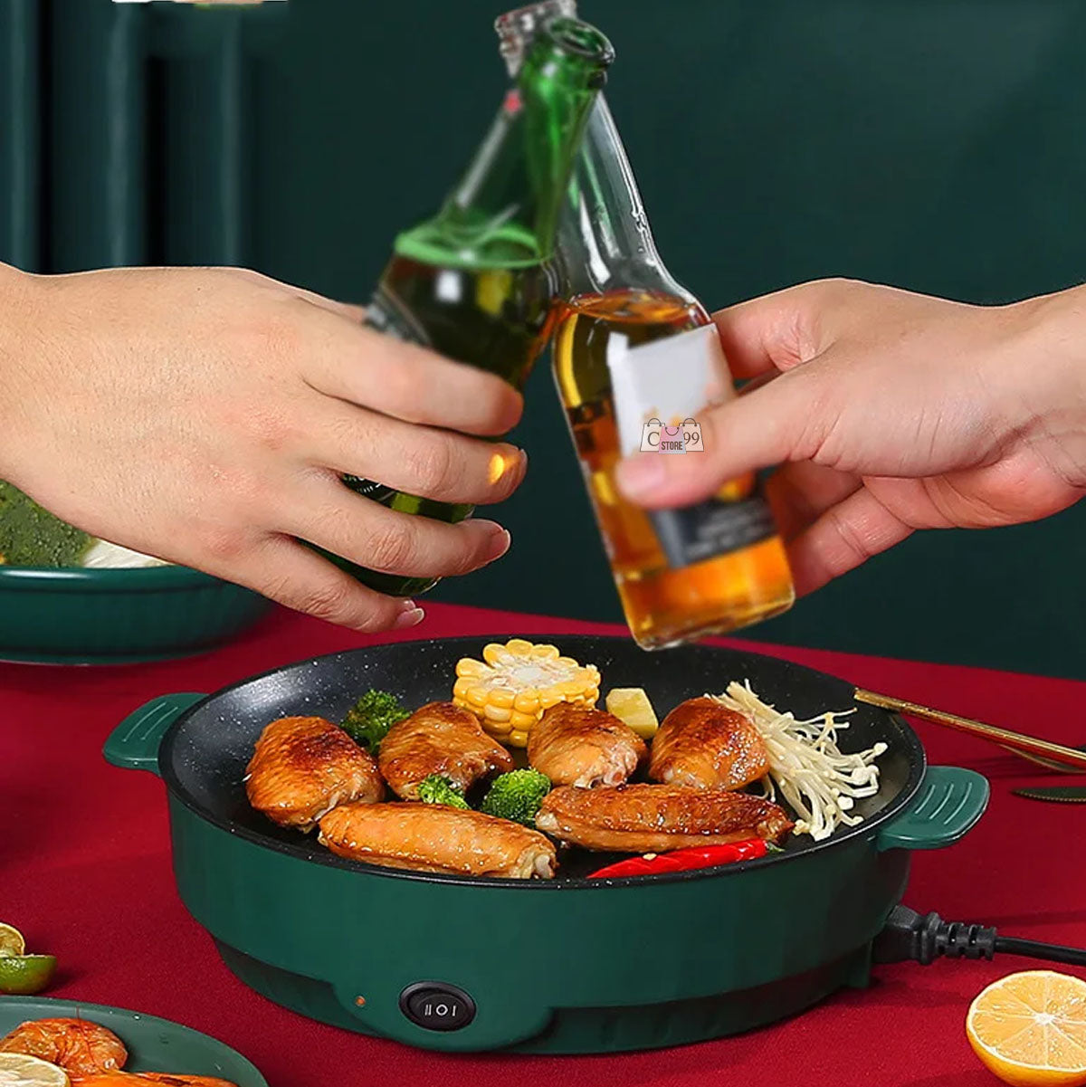 Sartén eléctrica multifuncional Parrilla