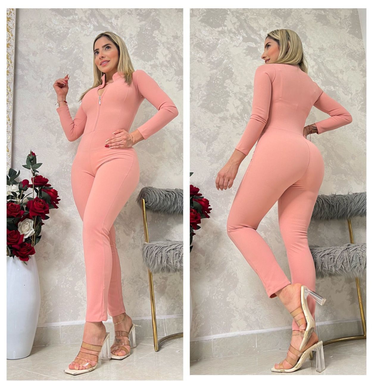 Enterizo en scuba con cinturón 2117